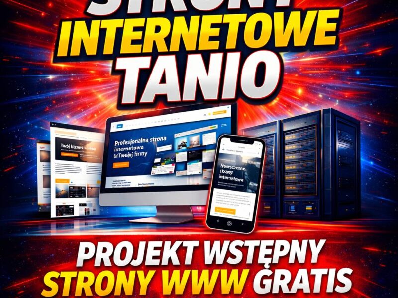Tanie strony WWW + projekt wstępny strony internetowej za darmo + BONUS